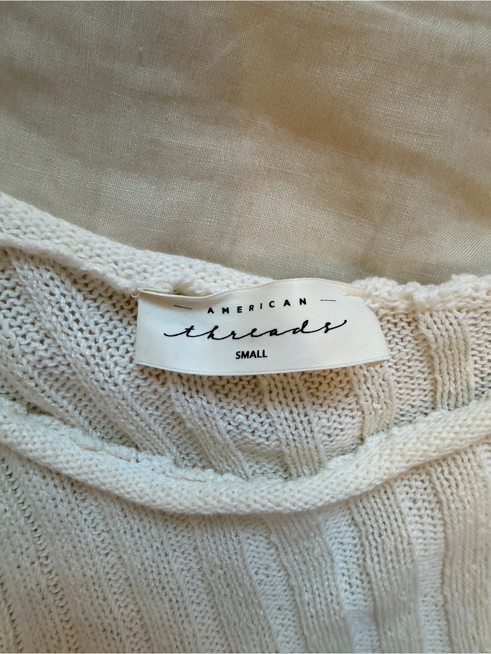 American Threads One-Shoulder Ribbed Tank Top - White - Picture 2 of 3
